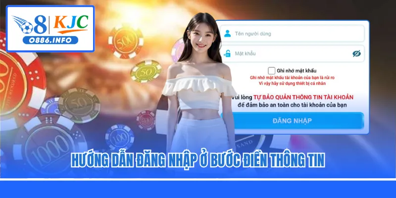 Hướng dẫn đăng nhập ở bước điền thông tin