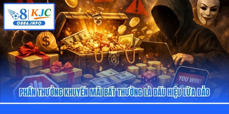 Phần thưởng khuyến mãi bất thường là dấu hiệu lừa đảo