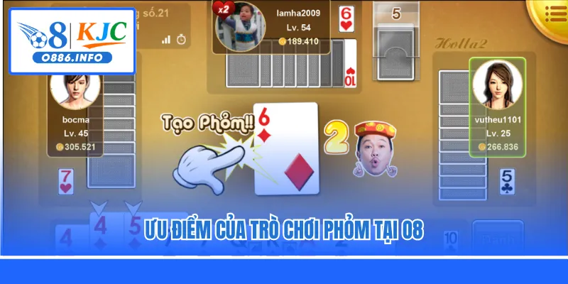 Ưu điểm của trò chơi Phỏm tại O8